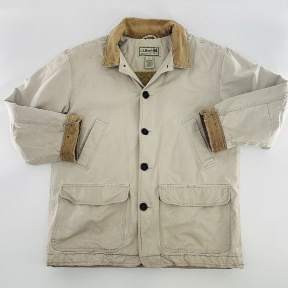 L.L. Bean Other - Vintage LL Bean Chore Coat Mens Size Large Beige Cotton Barn Jacket 90s Outdoor